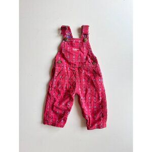 Vintage Kids' OSHKOSH B'GOSH Red Nautical Embroidered Denim Overalls, Size 12M